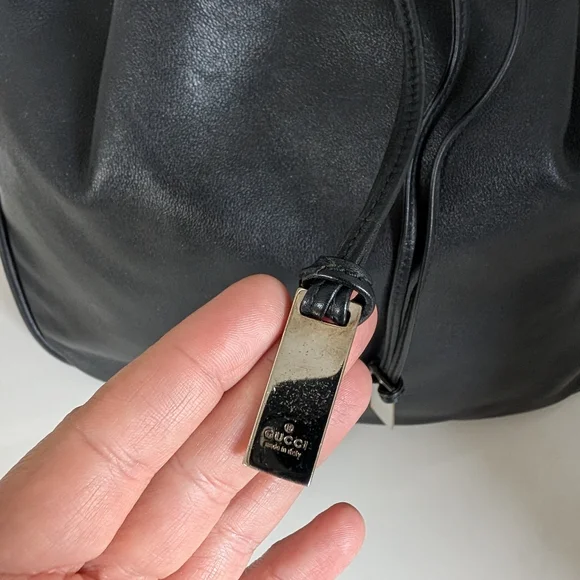 🖤 Vintage Y2K Gucci 001-4030 Genuine Smooth Leather Shoulder Satchel Bag, Black - Picture 8 of 16